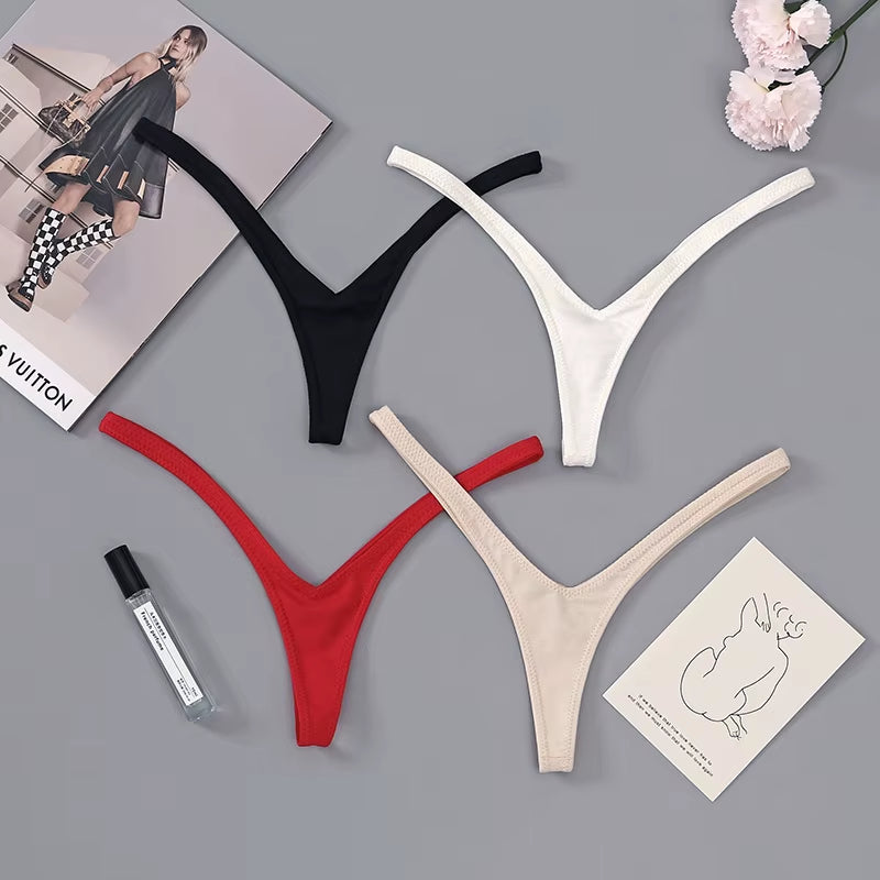 Women New Style Women Secret Clothes Deep V Thong Breathable Sexy Low Waist Brazilian Underwear Soft Thin Straps Women'S Panties