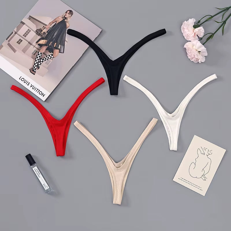 Women New Style Women Secret Clothes Deep V Thong Breathable Sexy Low Waist Brazilian Underwear Soft Thin Straps Women'S Panties