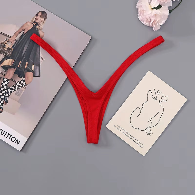 Women New Style Women Secret Clothes Deep V Thong Breathable Sexy Low Waist Brazilian Underwear Soft Thin Straps Women'S Panties